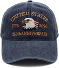 United States 250th Anniversary Hat, USA Baseball Cap 1776-2026 American Hat Patriotic Embroidered Hats for Men Women