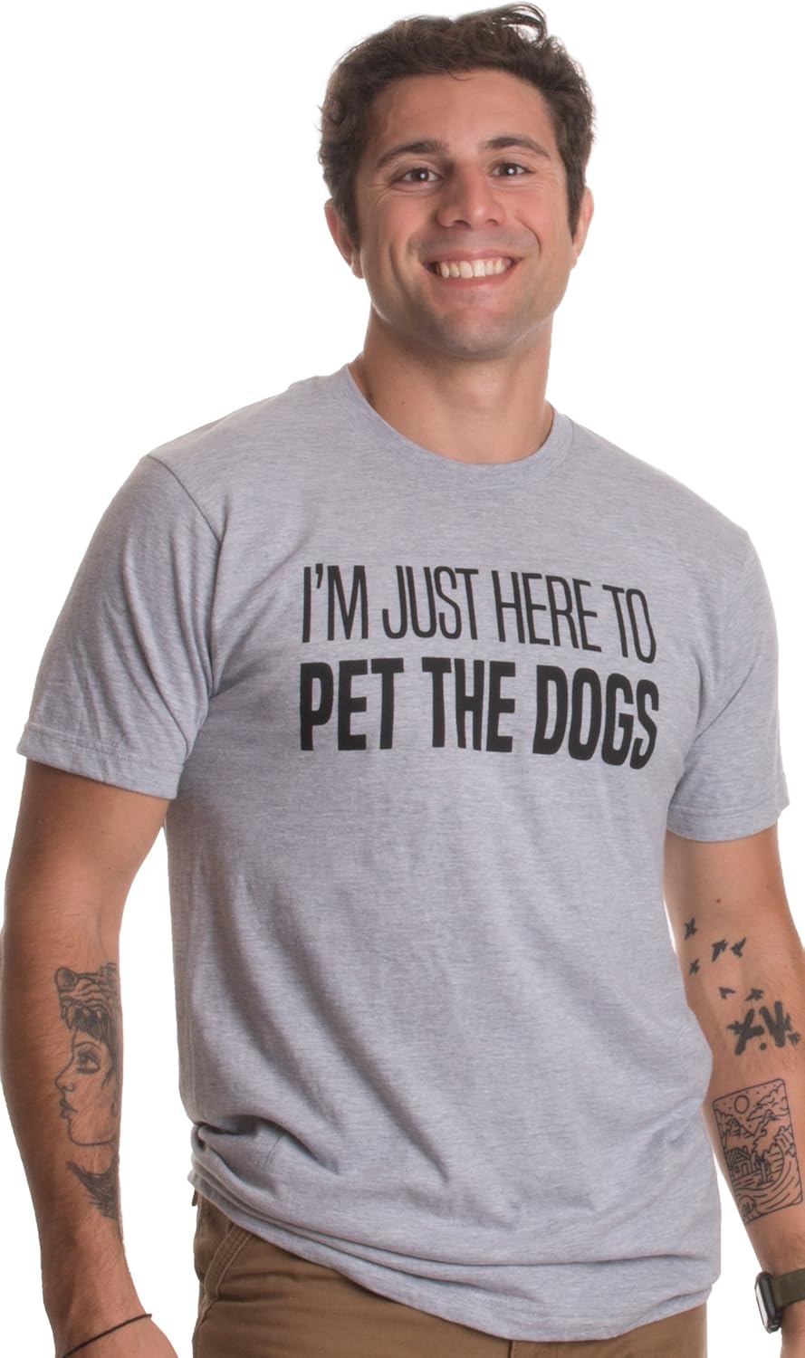 I'm Just Here to Pet The Dogs | Funny Doggo Good Boy Puppy Dad Father T-Shirt