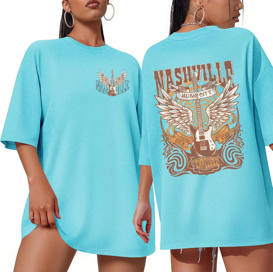 Country Music Shirts for Women Oversized Rock Band Tshirt Vintage Graphic Country Concert Outfits