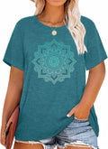 Womens Plus Size Dandelion Print Tshirt Cute Graphic Floral Tees Short Sleeve Summer Blessed Tee Tops