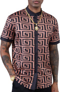 Men's African Traditional Pattern Print Shirt Casual Short Sleeve Button Down Shirts Luxury Printed Dashiki for Men
