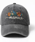 Mama Hats for Women, Adjustable Embroidered Mama Baseball Cap, Cute Floral Mom Hat, Gift for Mom Wife Daughter Sister