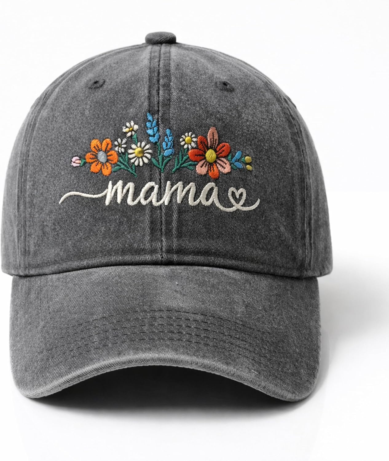 Mama Hats for Women, Adjustable Embroidered Mama Baseball Cap, Cute Floral Mom Hat, Gift for Mom Wife Daughter Sister