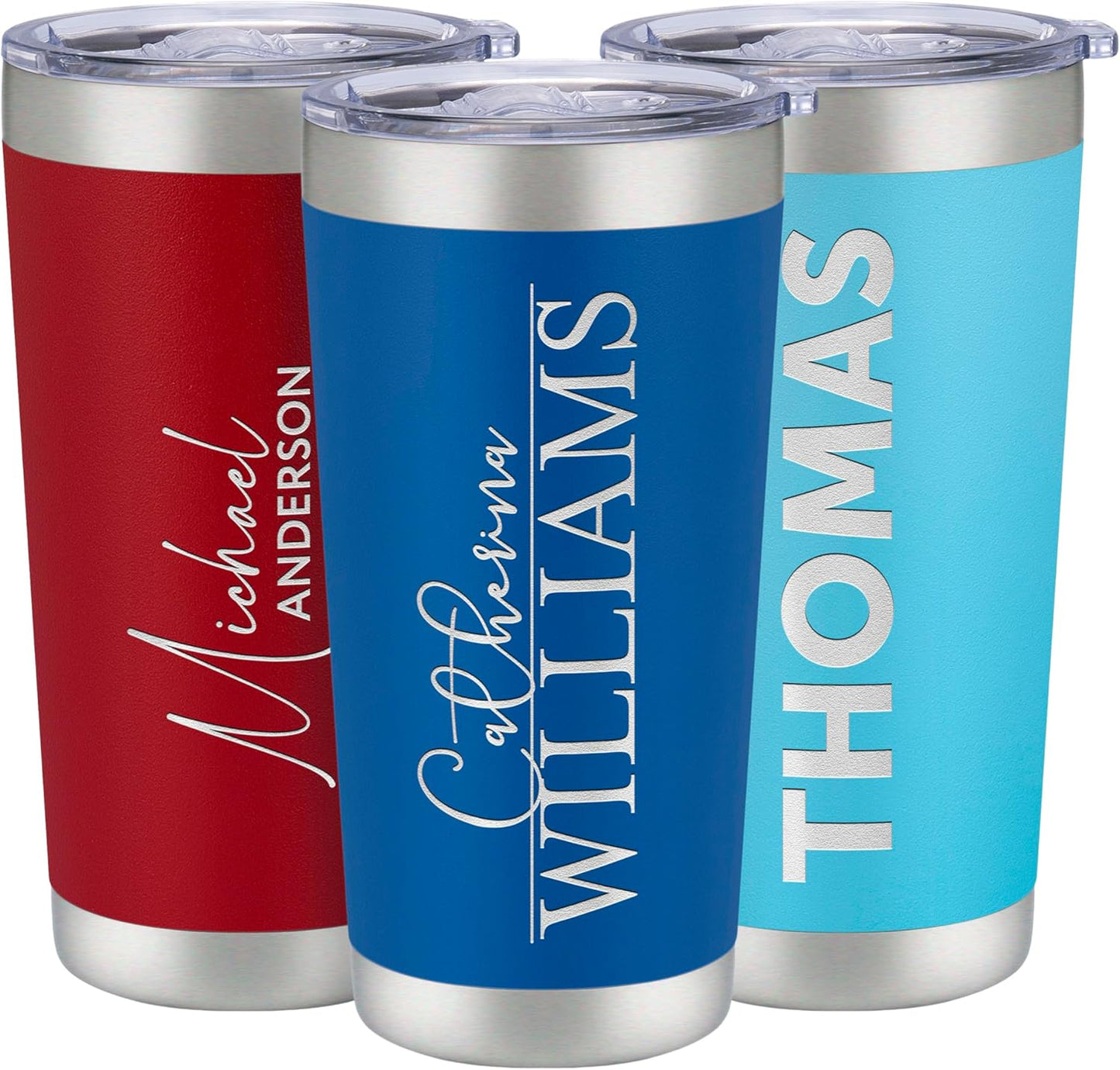 Personalized 20oz Tumbler with Engraved Name | Royal Blue Stainless Steel Travel Mug with Slider Lid | Vacuum Insulated Coffee Cup | Custom Gift for Women & Men, Birthday, Christmas