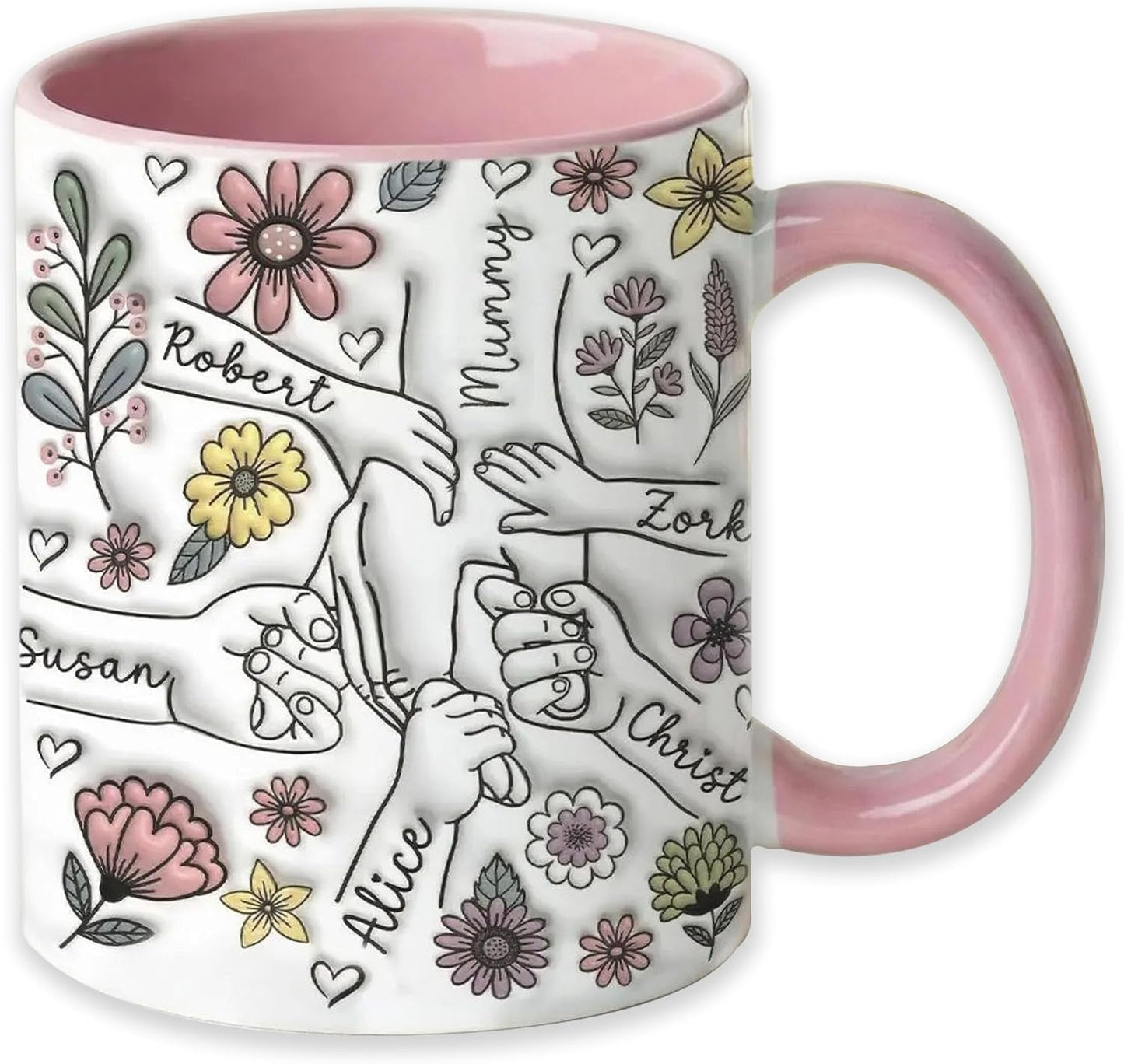 UrbanNEST Custom Mug for Mom Gifts from Daughter and Son, Personalized Coffee Mugs with Names, Cute Mom Mug, Mama Coffee Cup Customized, Gifts for Mothers Birthday, Mother's Day 03