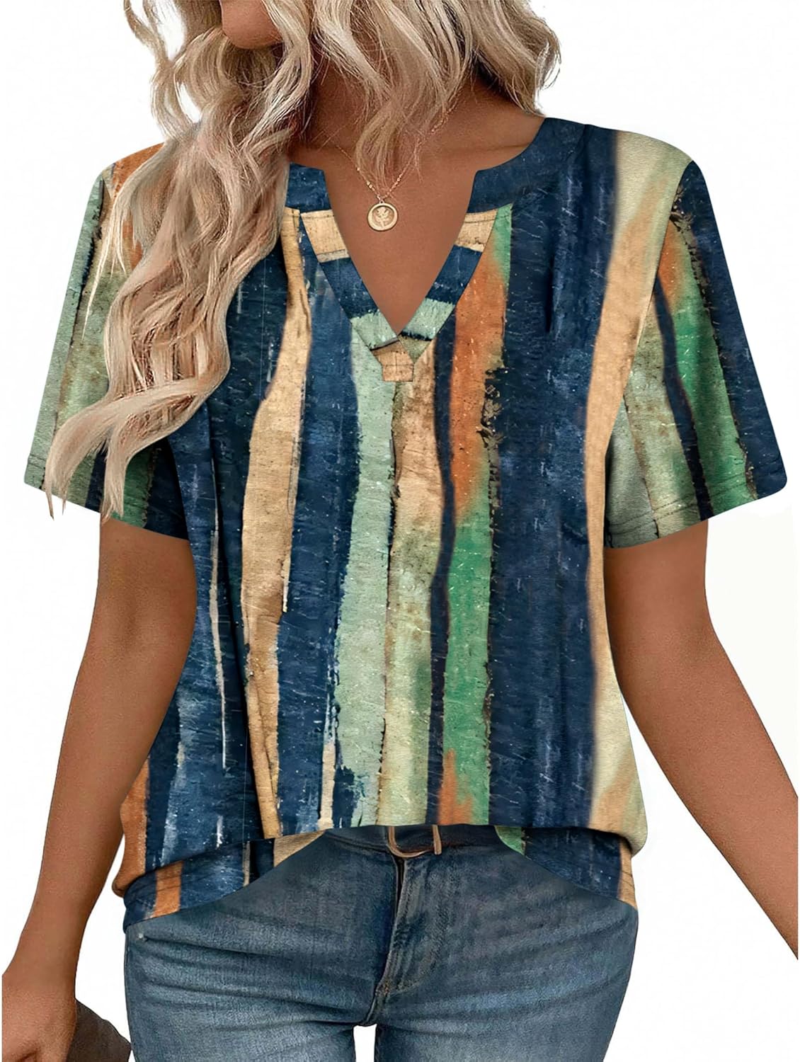 Womens Tops Short Sleeve V Neck Tee Shirts Cute Dressy Casual Clothing Business Work Blouse