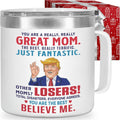 Gifts for Mom, Funny Birthday Present from Daughter Son, You Are A Really Great Mom Mug Tumbler 14Oz - Insulated Coffee Cup with Lid and Gift Box