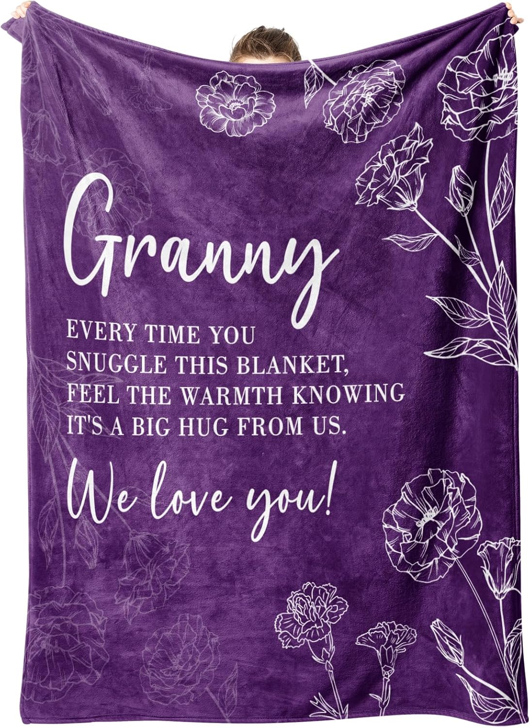 GiltGlimmer Mothers Day Granny Gifts for Grandma, Gifts for Granny, Granny Birthday Gift from Grandkids, to My Granny Grandma Throw Blanket 50" x 60", Purple