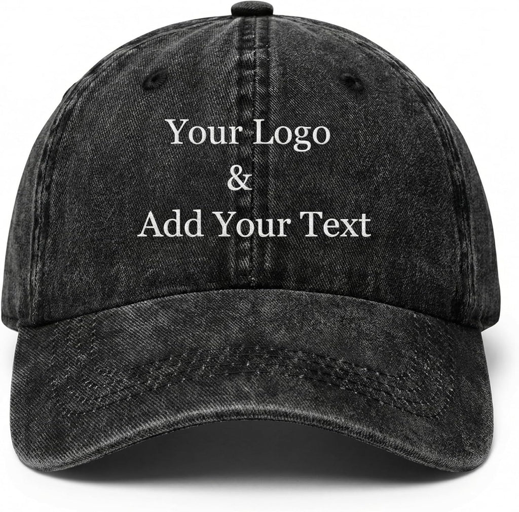 Personalized Embroidered Baseball Hat Custom Dad Hat Unisex Adjustable Cotton Twill Custom Your Own Text for Men Women Outdoor Daily Wear Black