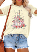 Women Magical Shirt for Women Funny Magic Kingdom Family Vacation Tshirt Casual Graphic Short Sleeve Tee Tops