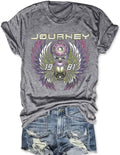 Journey T Shirts for Women Vintage Travel Shirt Funny Graphic Tees Short Sleeve Tops