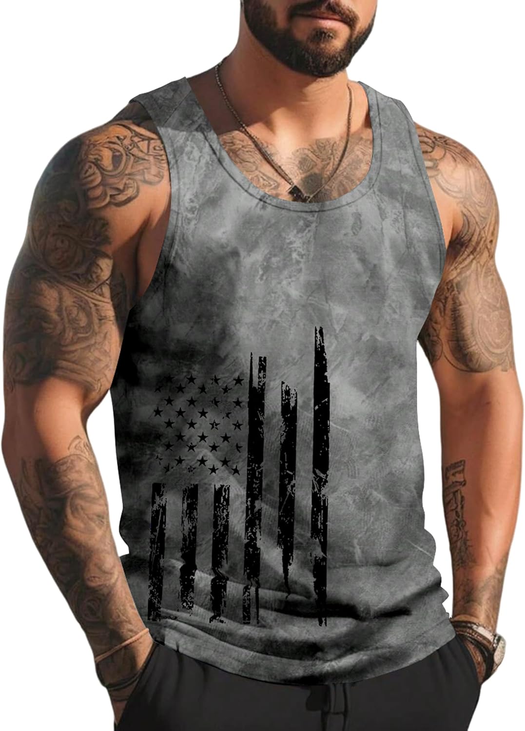 Mens Graphic Tank Tops Sleeveless Muscle Shirts Beach Palm Tree Hawaiian Gym Workout Tanks