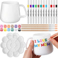 Your Own Personalized Coffee Mug Mother's Day Kit Includes Blank White Coffee Mugs and Painting Supplies for Decorate Ceramic Cup DIY Create a Keepsake Gift Craft(Classic)
