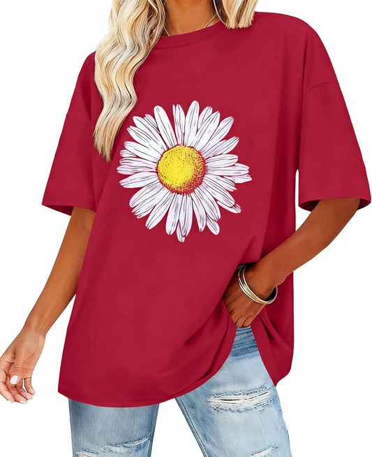 Womens Oversized T Shirts Loose Fit Graphic Tees Summer Casual Short Sleeve Tops 2026