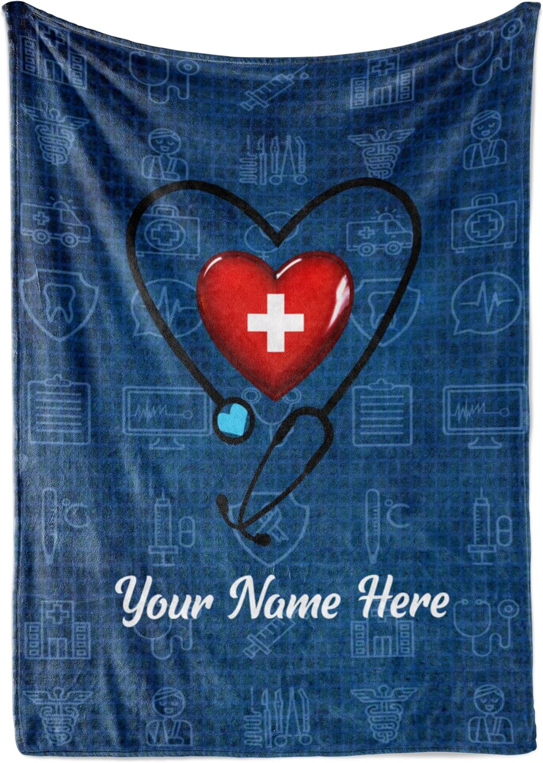 Customized Nurse Blanket - Ships Next Day, Printed in USA - Soft Fleece or Sherpa Blanket - Personalized Throw, Nurse Appreciation