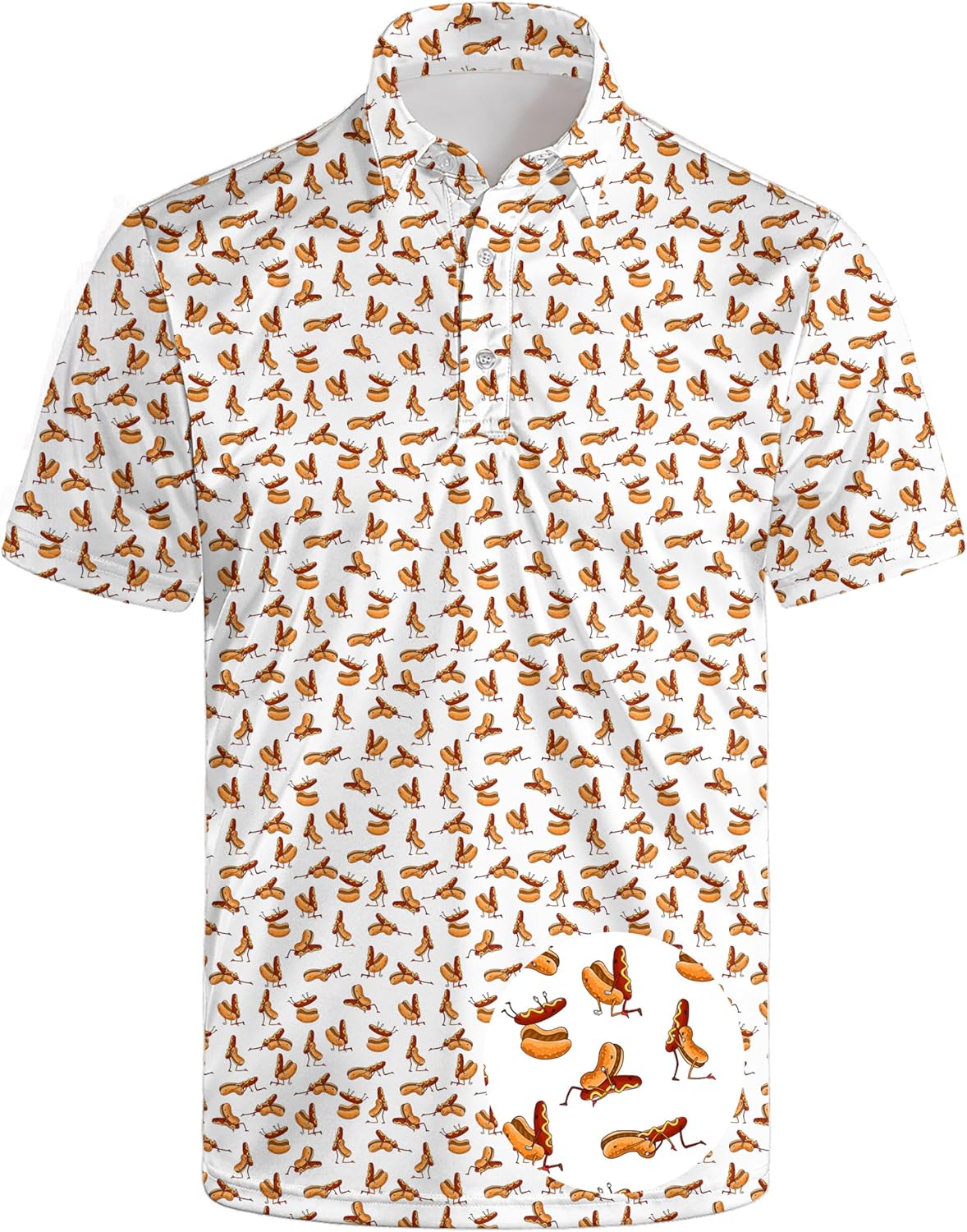 Funny Golf Polos for Men Print Short Sleeve Golf Shirts Quick Dry Collared Performance Polo Shirts Gifts for Men
