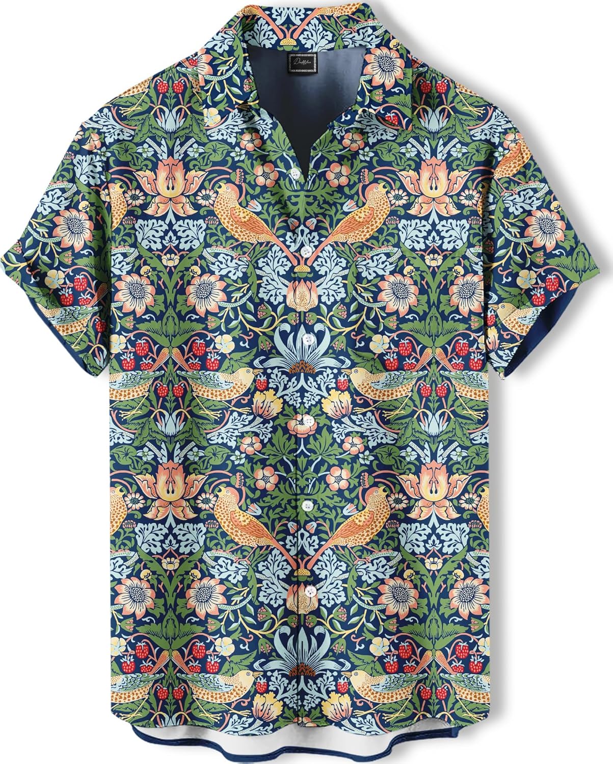 Men's Hawaiian Shirt, Novelty Tropical Graphic Print, Short Sleeve Vacation Shirt, Casual Beach Button Down