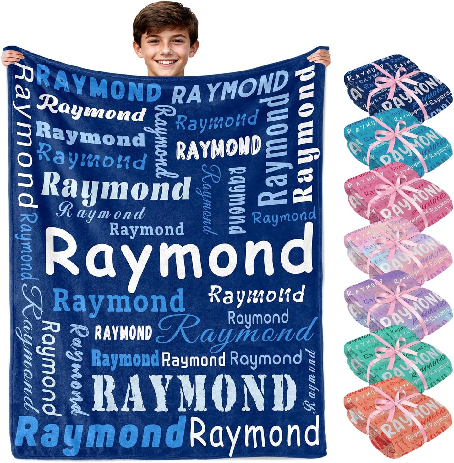 ROMANDY Custom Blanket with Name for Kids Personalized Throws Blanket for Teen Girls Boys Easter Birthday Gifts Customized Gifts for Kids Teen Baby Boy Girl
