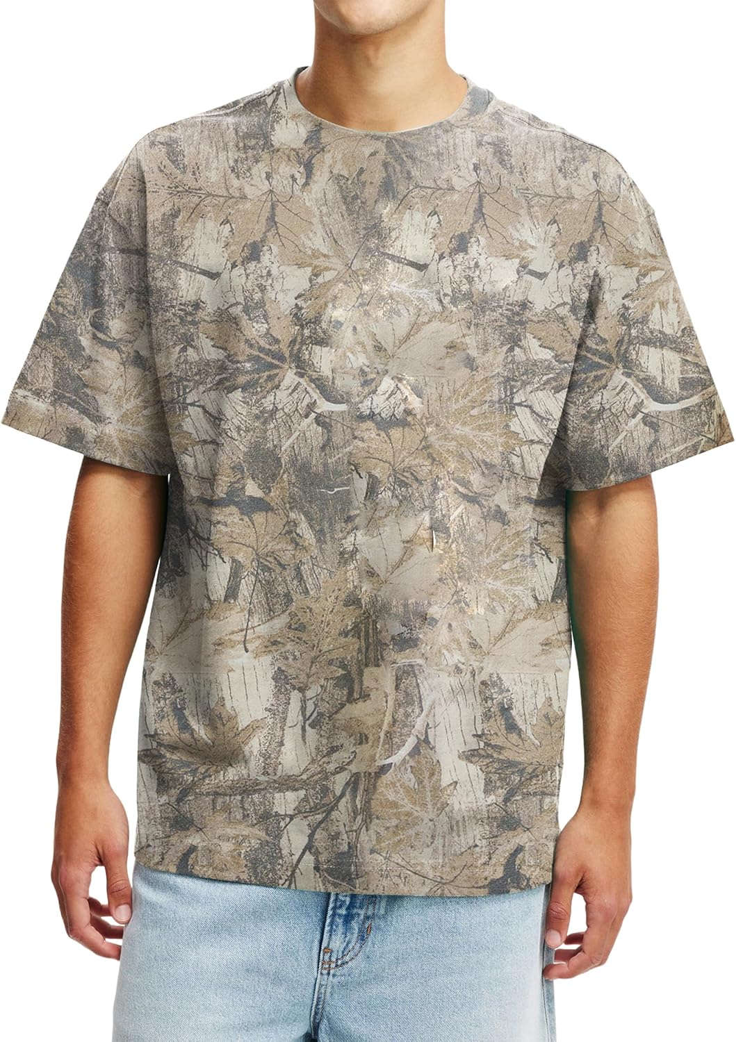 Camo Shirt for Men Camouflage Hunting Print Short Sleeve Crewneck Box Fit T-Shirt Mens Casual Performance Tee