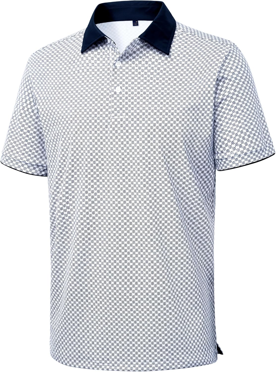 Mens Golf Polo Shirts Short Sleeve Dry Fit Moisture Wicking Casual Tennis Polos Print Collared Shirt