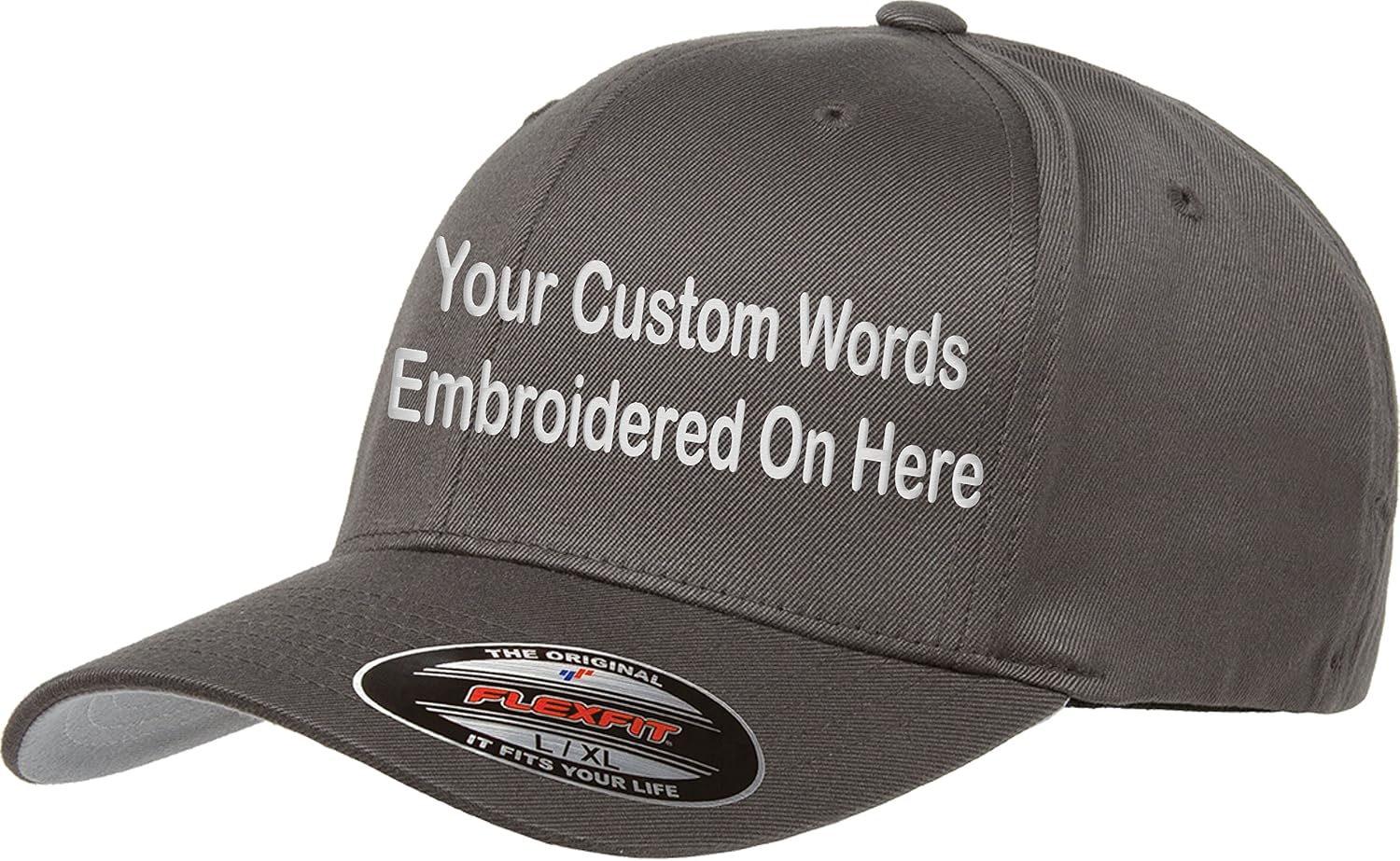 Custom Hat Flexible Fit 6277 6533 6477 Delta & More Embroidered. Your Own Text Curved Bill