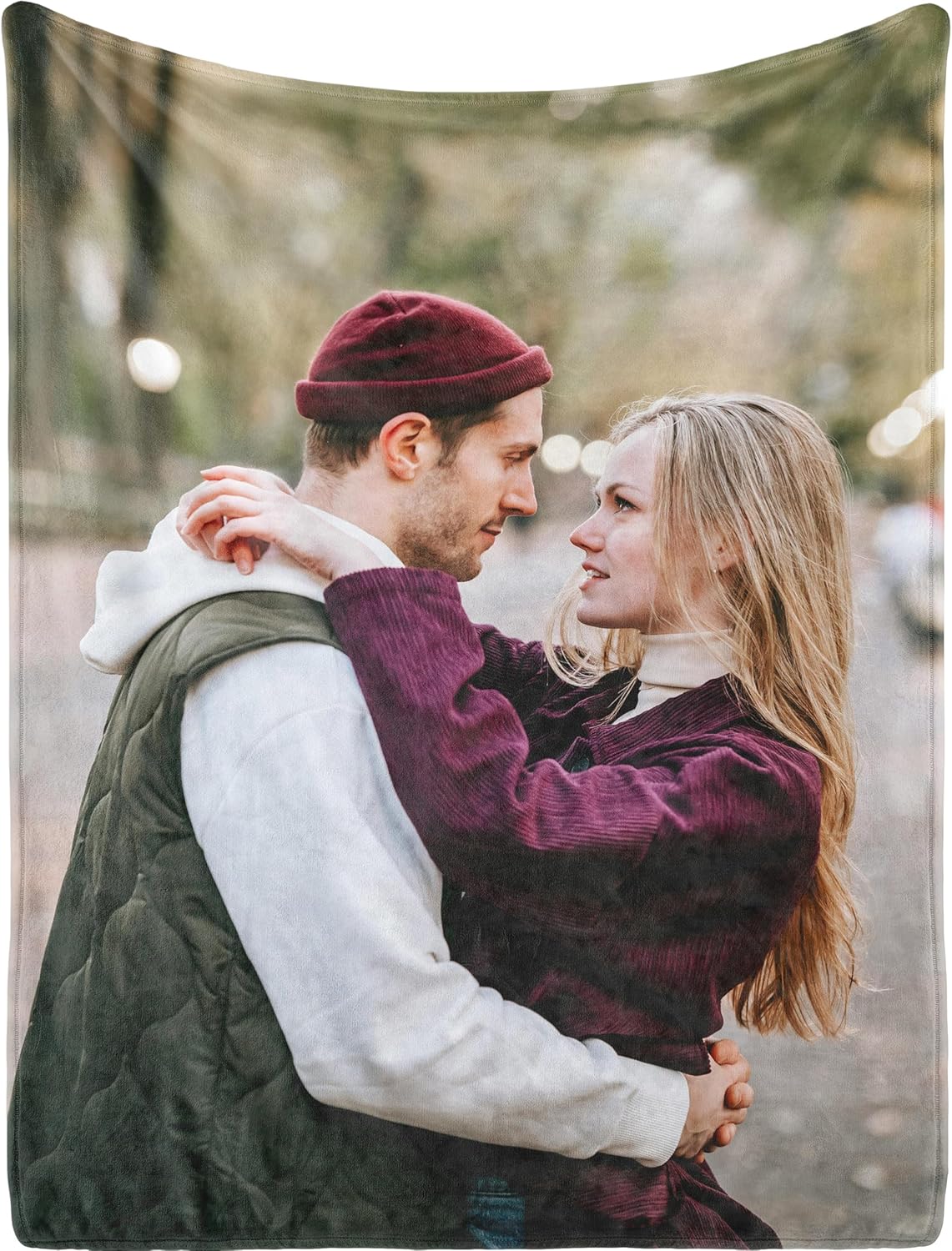WNNNS Custom Blanket with １ Picture Texts HD-Printing Personalized Flannel Photo Blanket Customized Gifts for Women Men Boyfriend Girlfriend Couples Families.