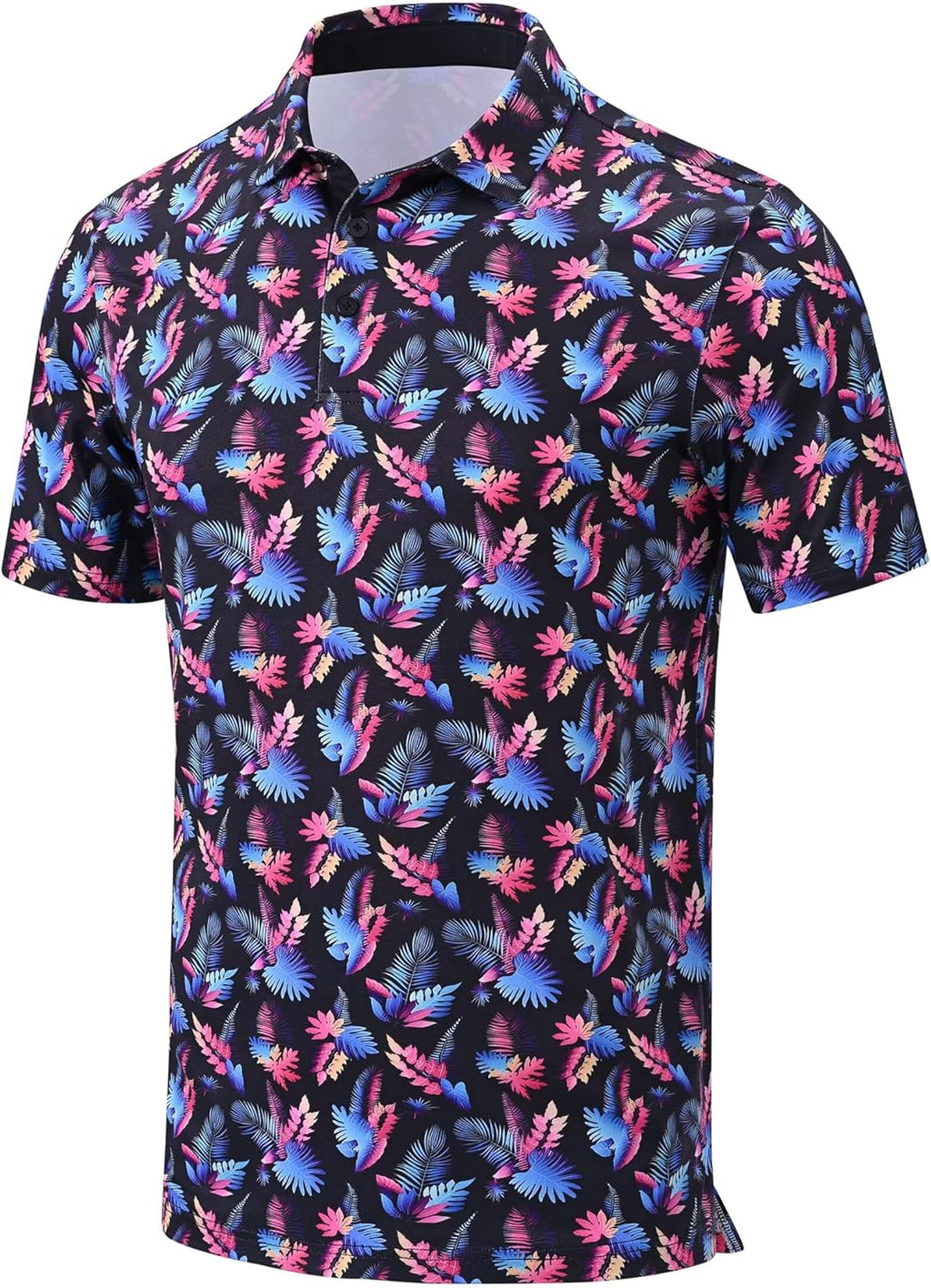 Men's Print Golf Shirt Short Sleeve Dry Fit Moisture Wicking Performance Polo Shirts