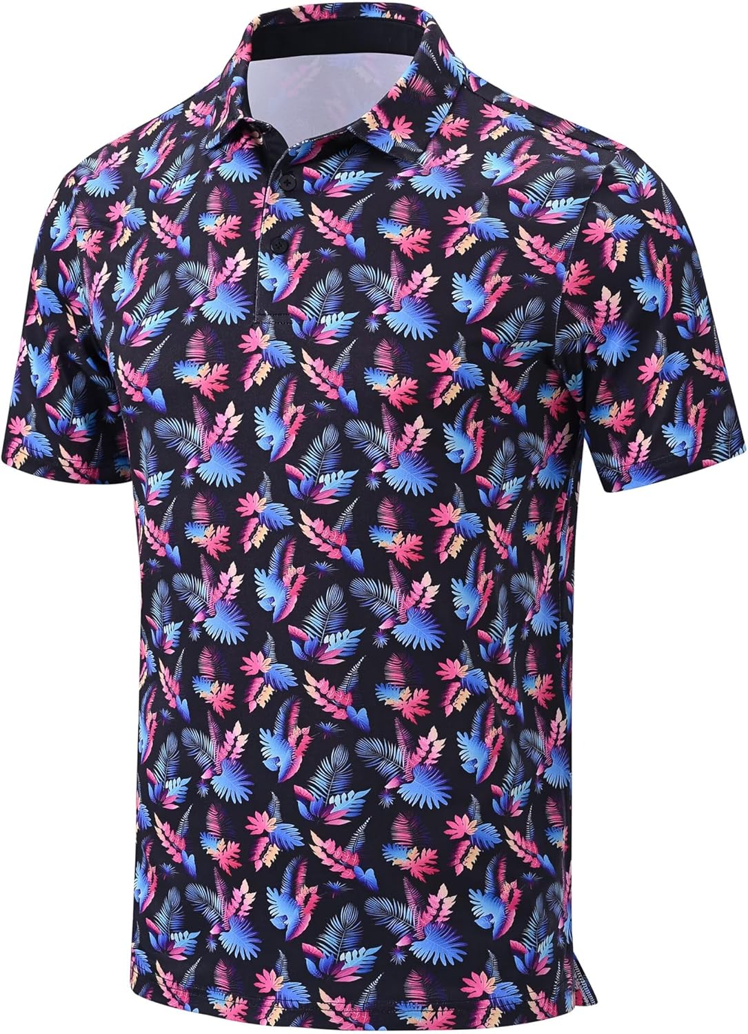 Men's Print Golf Shirt Short Sleeve Dry Fit Moisture Wicking Performance Polo Shirts