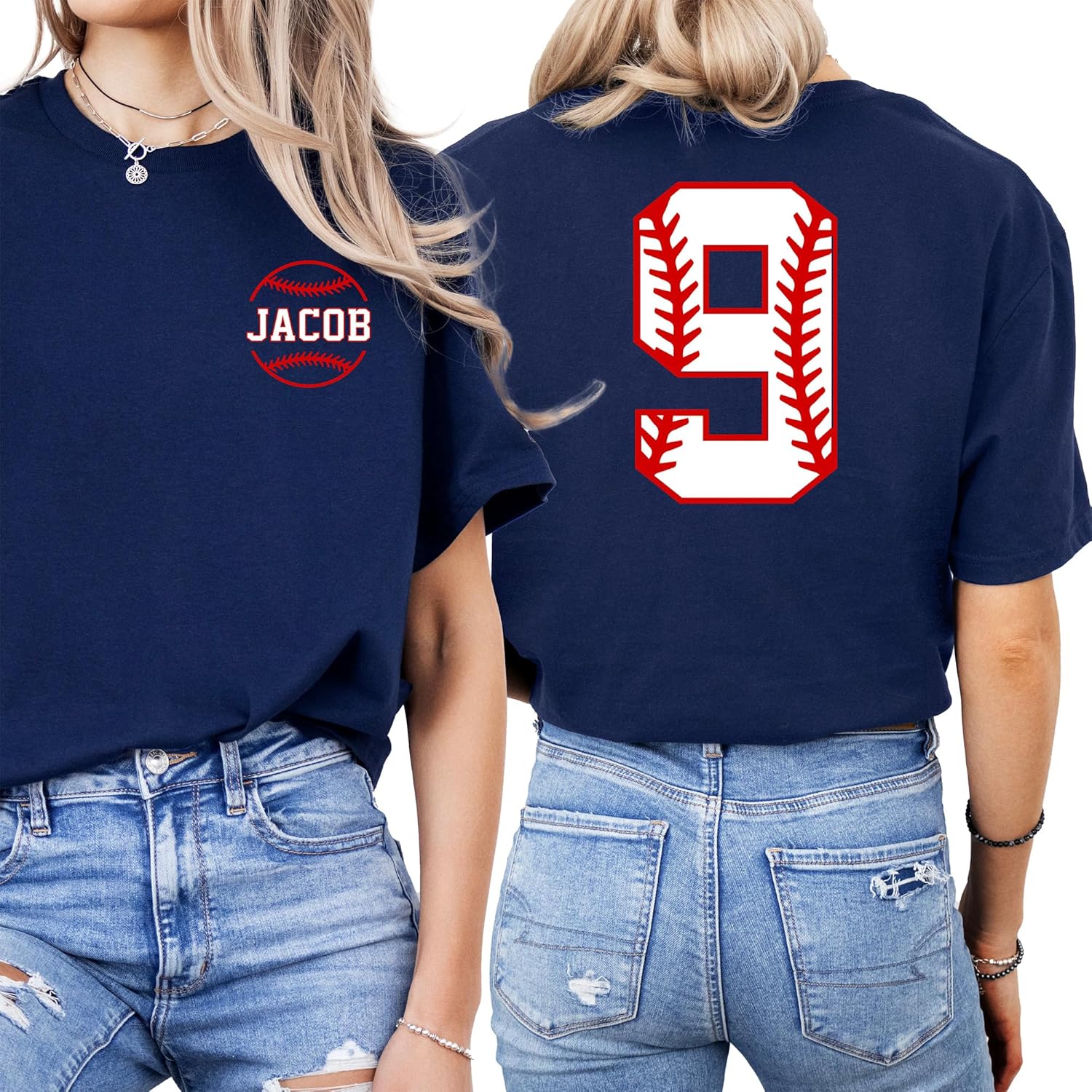 Baseball Shirt Women and Men with Name and Number Custom Baseball Shirt for Mom and Dad Personalized Name and Player Number Tee for Grandma Aunt Multi