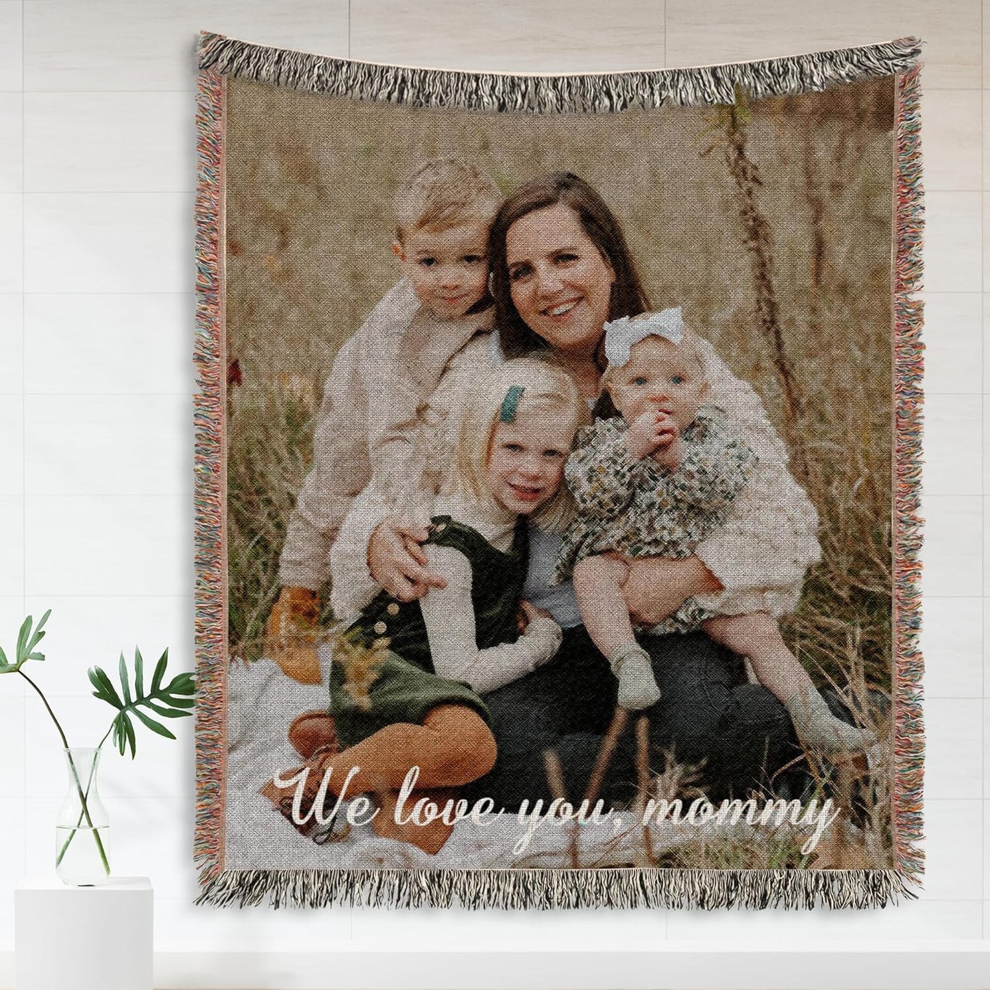 Personalized Personalized Woven Photo Blanket - Not Printed - Custom Gift Picture Tapestry Throw 100% Cotton Made in The USA (Custom Photo)