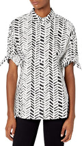 Women's All-Over Dash Print Half Sleeve Shirt