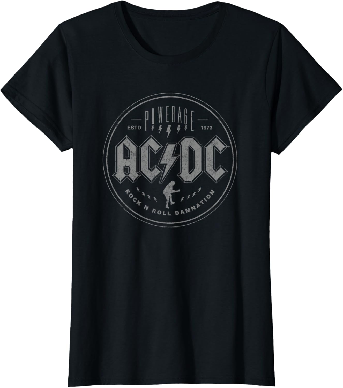 Official AC/DC Rock N Roll Damnation Band Music Vintage Logo T-Shirt