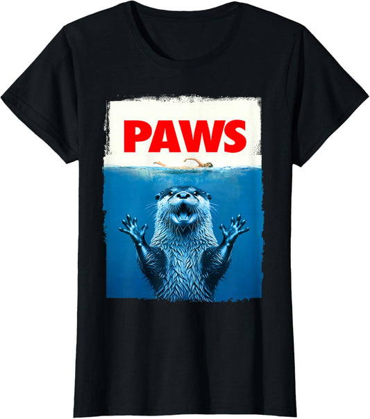 Paws Otter Funny Otter Lover Gifts for Men Women Kid Teen T-Shirt