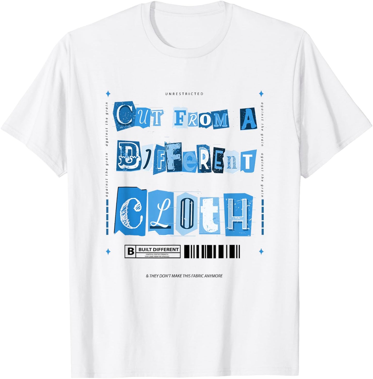 Blue Cut from A Different Cloth WT Blue Graphic T-Shirt