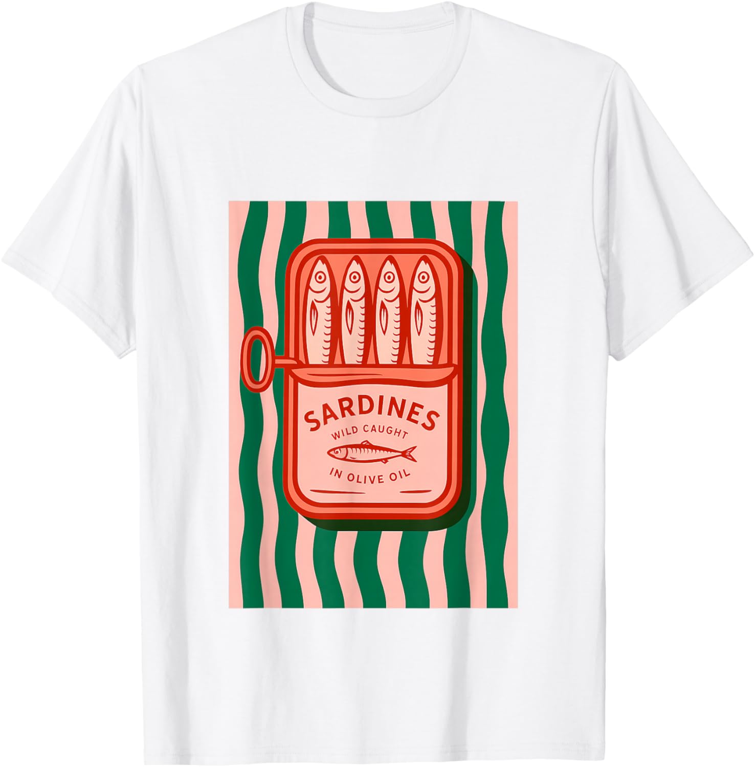 Sardines Tinned Fish Retro Graphic Summer for Men Women T-Shirt