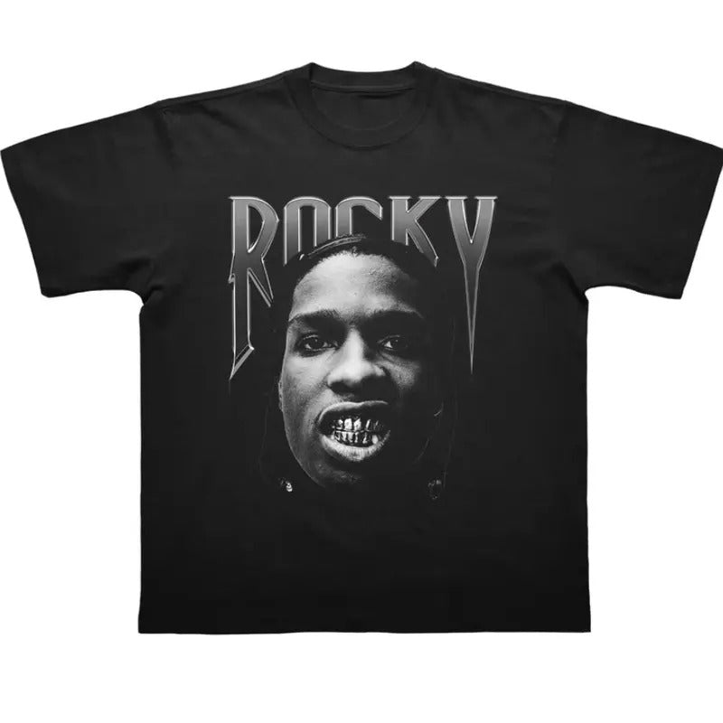 Ap Rocky Rare Concert Rap Hip Hop Tour Rap Fabric Menswear Shir (1)