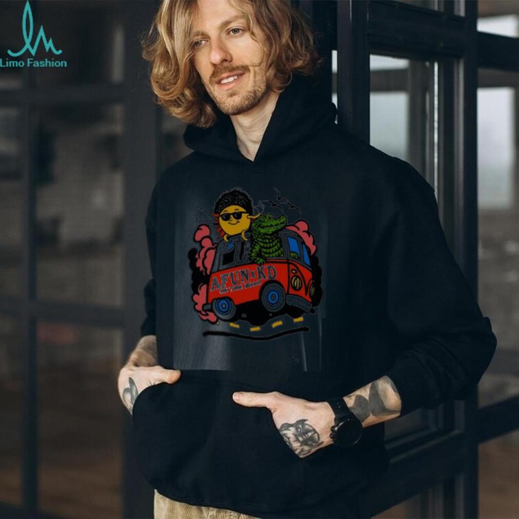 Afun x KD on the Road cartoon graphic shirt