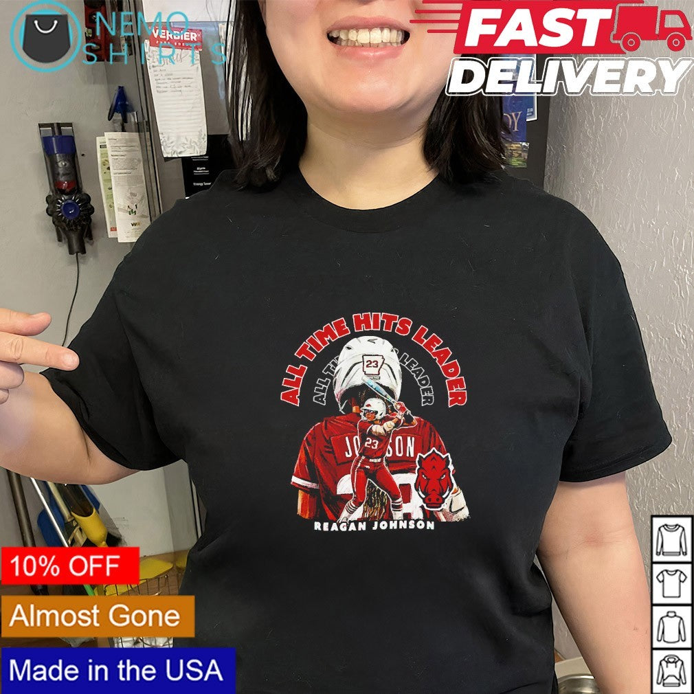 All time hits leader Reagan Johnson Arkansas Razorbacks shirt