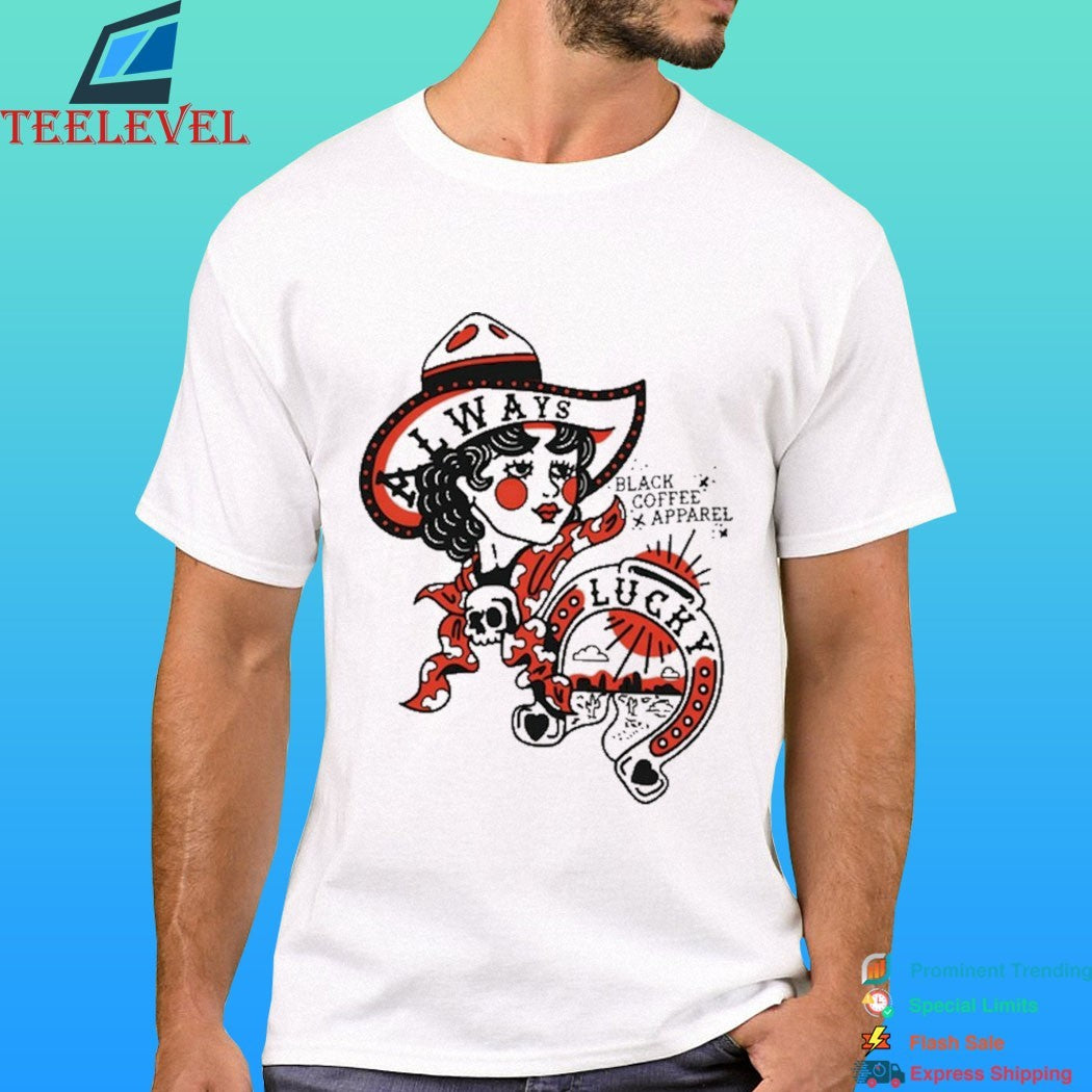 Always Lucky Raglan Black Coffee Apparel Shirt