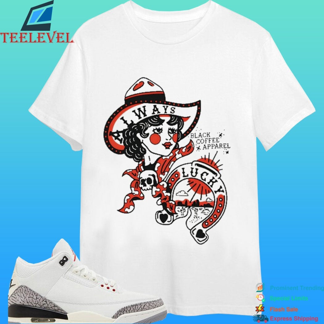 Always Lucky Raglan Black Coffee Apparel Shirt
