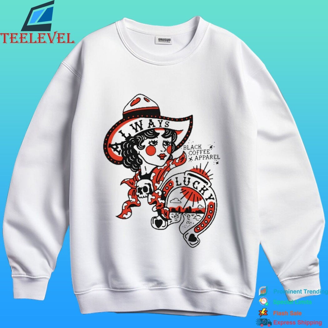 Always Lucky Raglan Black Coffee Apparel Shirt