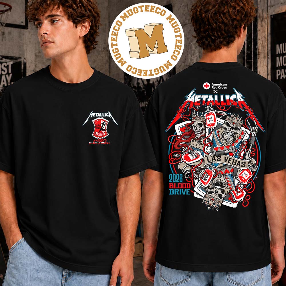 American Red Cross X Metallica Las Vegas 2026 Blood Drive Two Sided Unisex Black T-Shirt