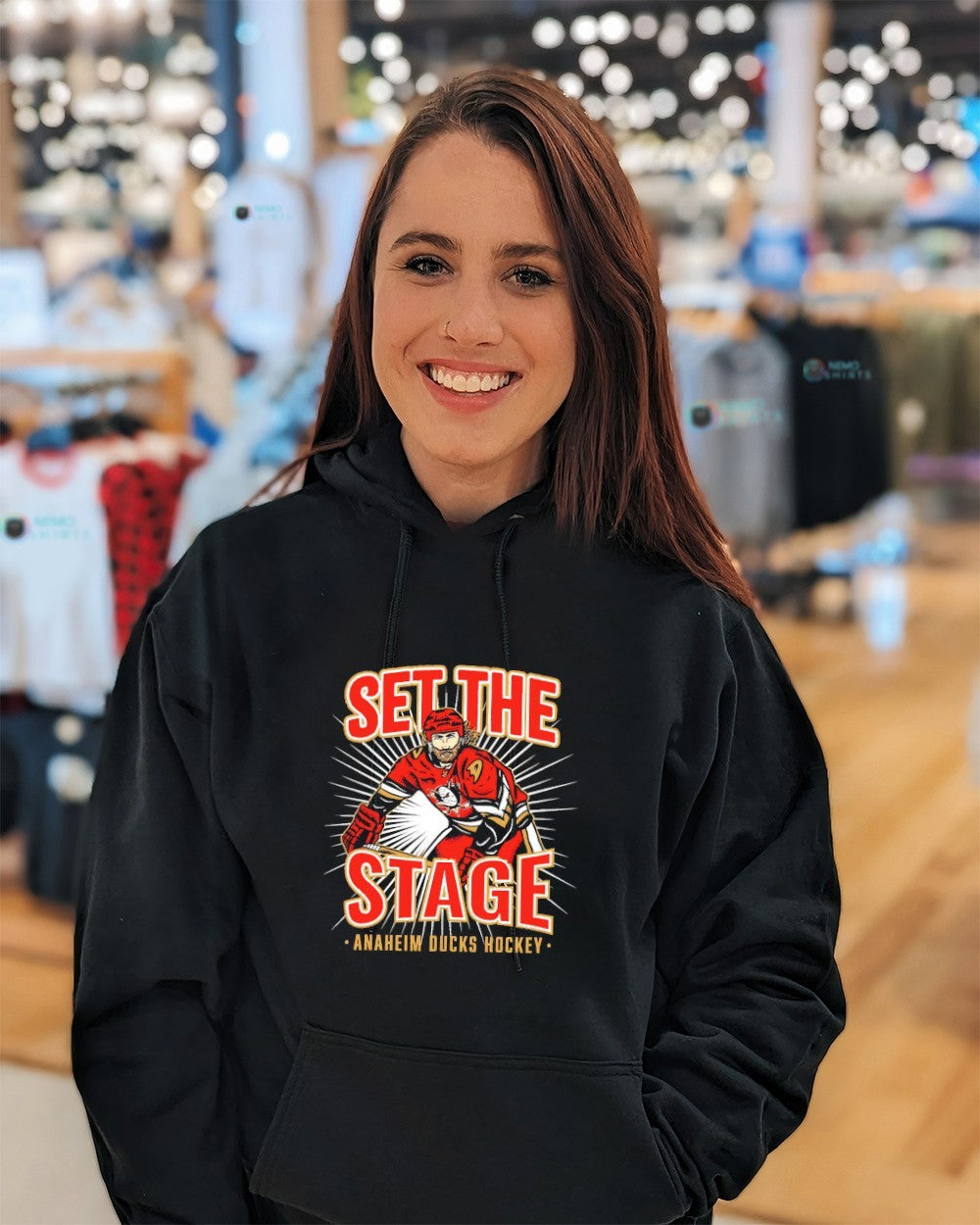 Anaheim Ducks hockey set the stage player shirt