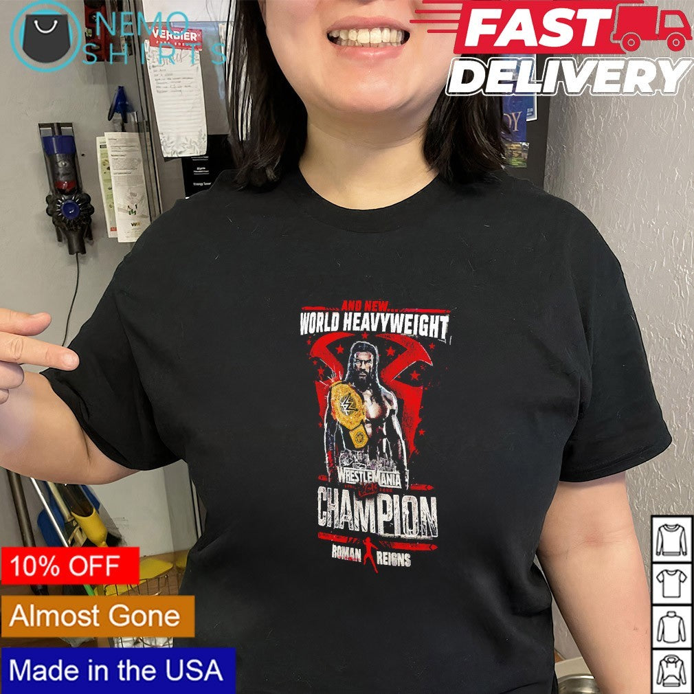 And new World Heavyweight Roman Reigns WrestleMania 42 Champion shirt