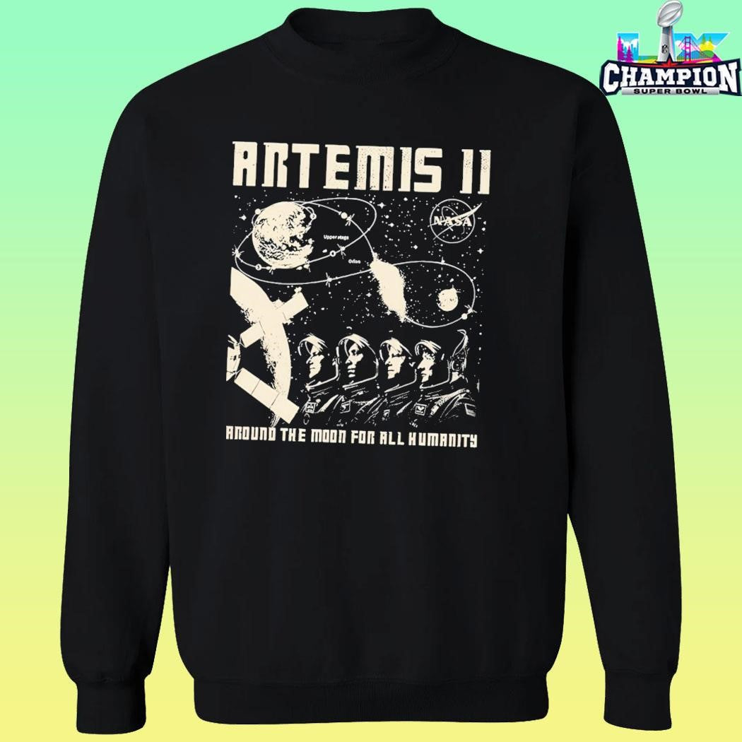 Artemis II Around The Moon For All Humanity Shirt