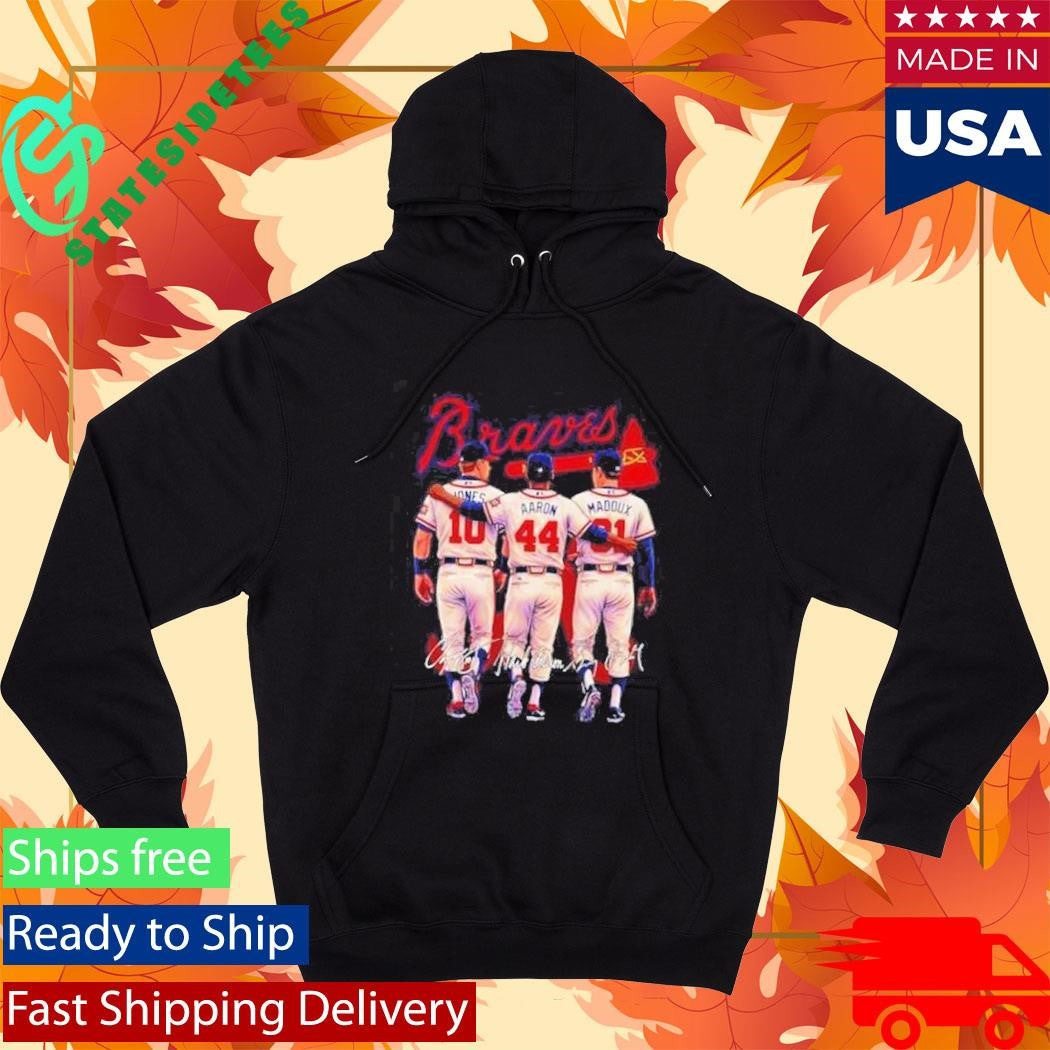 Atlanta Braves Jones Aaron Maddux Legends Hall Of Fame Shirt