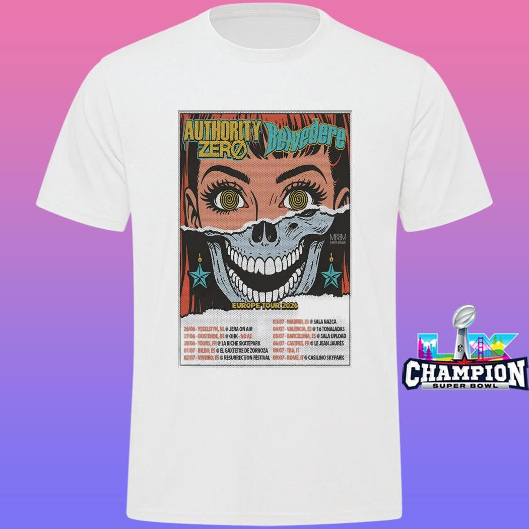 Authority Zero And Belvedere Europe 2026 Tour Shirt