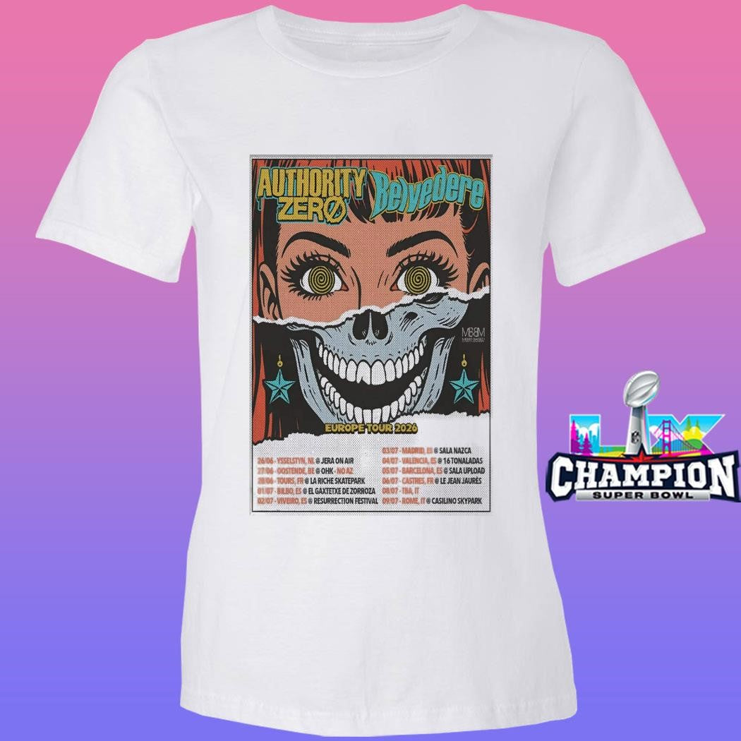 Authority Zero And Belvedere Europe 2026 Tour Shirt