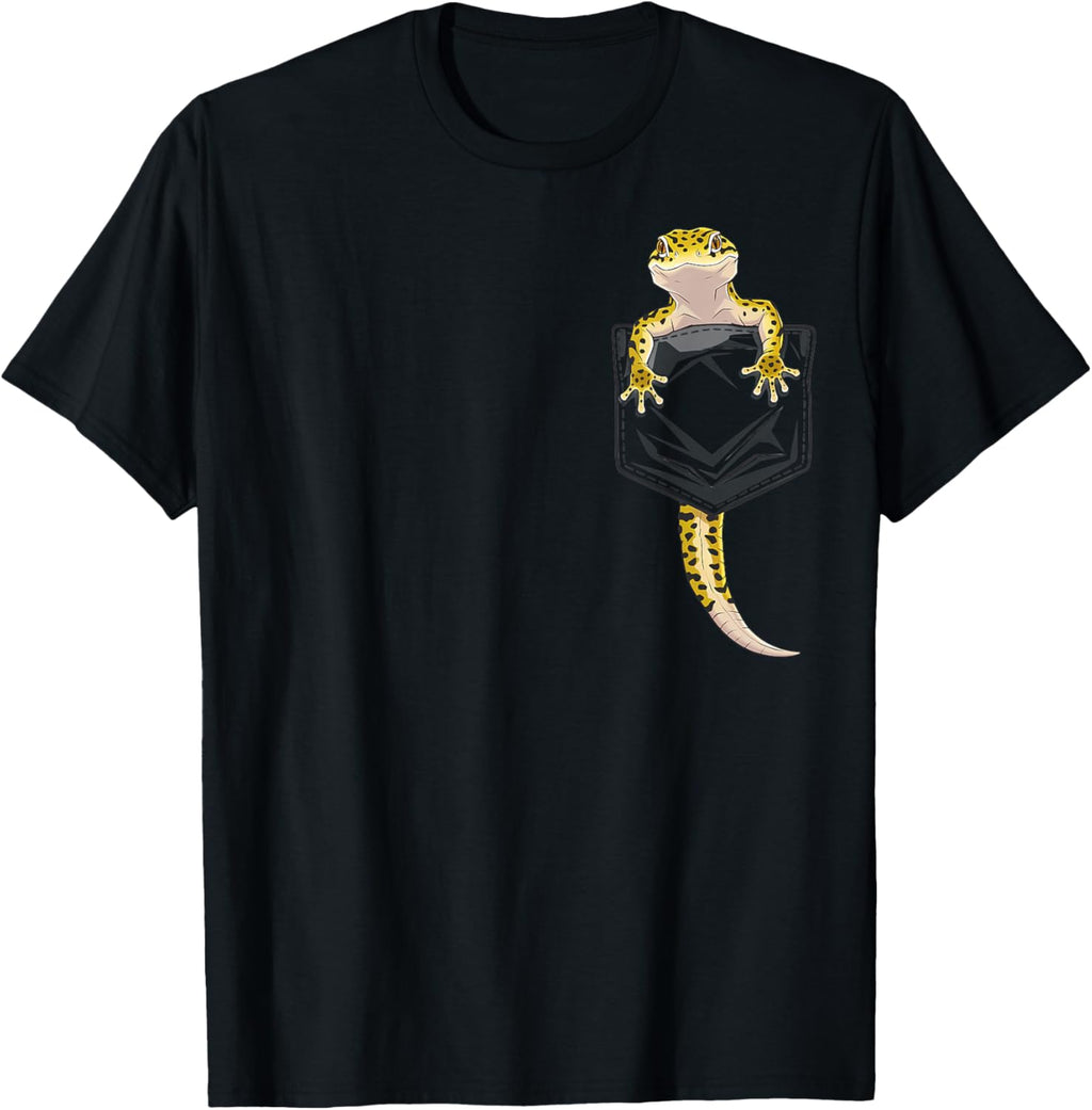Cute Lizard Reptile Leopard Gecko Pocket Gifts Men Women Kid T-Shirt