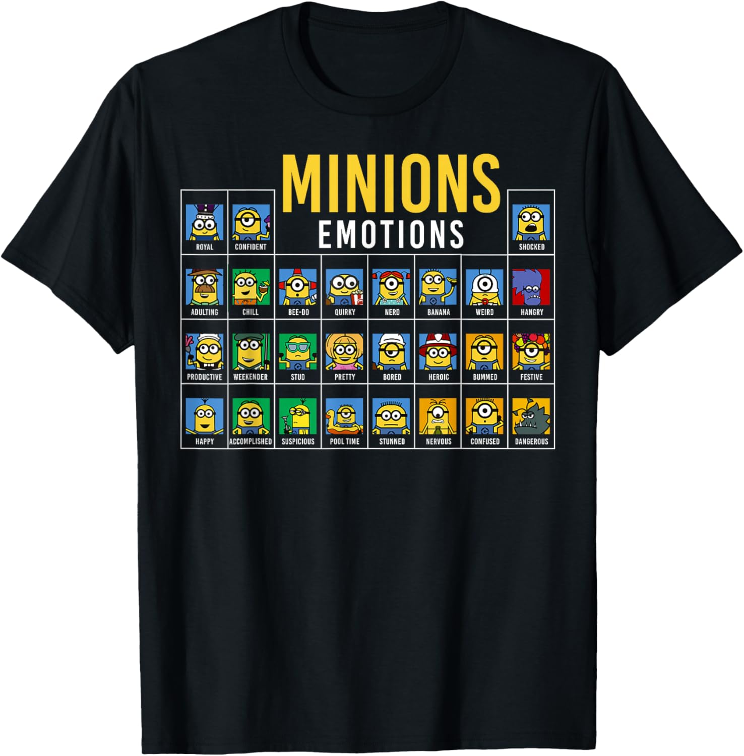 Minions Periodic Table of Minions Graphic Tee T-Shirt